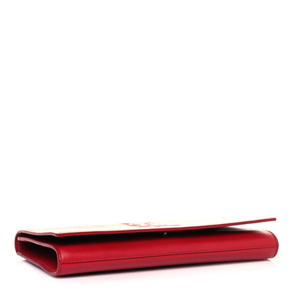 Saint Laurent Calfskin Monogram Large Belle De Jour Clutch Red 4 of 13