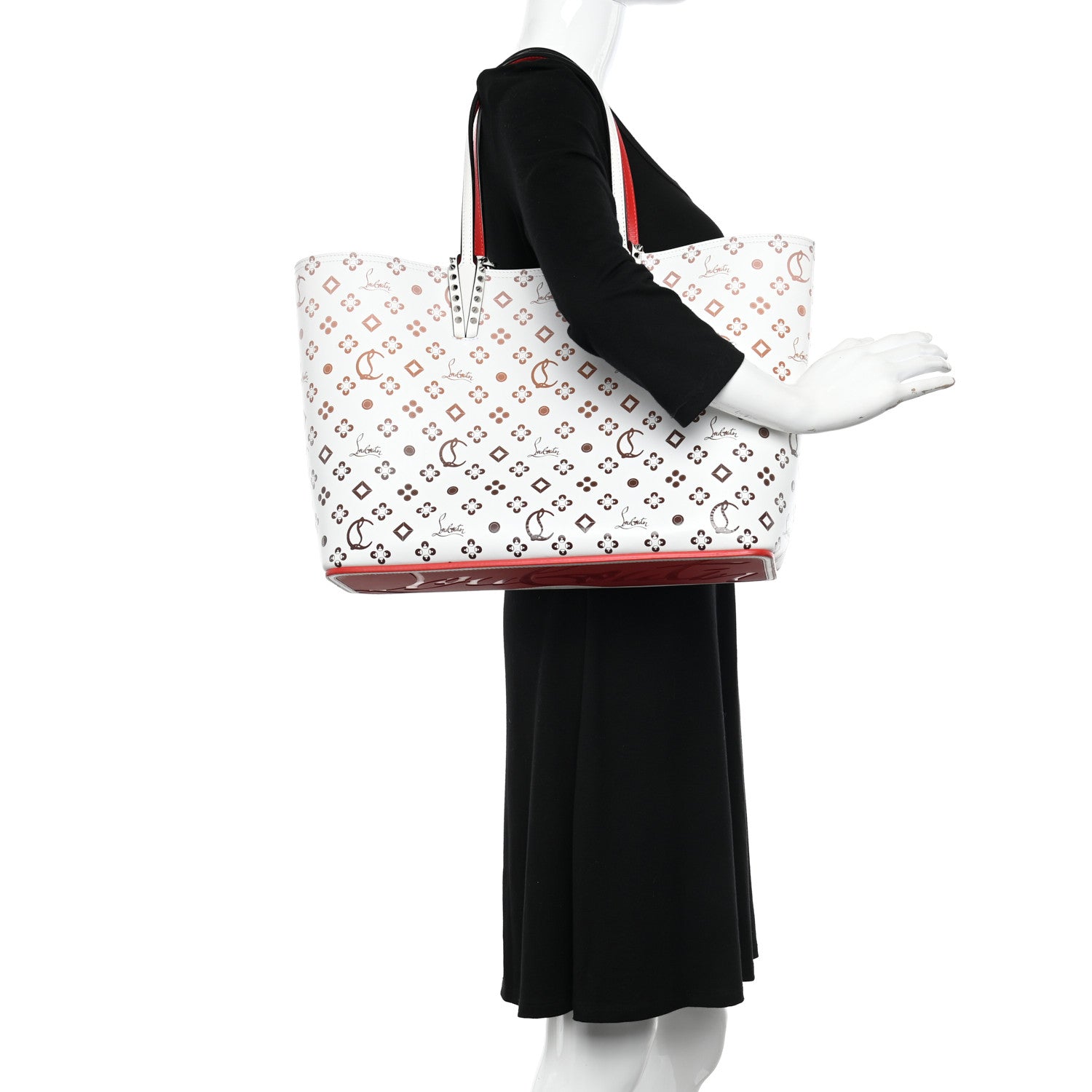 Christian Louboutin Calfskin Patent Degrade Loubinthesky East West Cabata Tote White 2 of 11