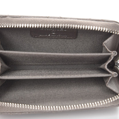 Chanel Metallic Lambskin Quilted Zip Around Coin Purse Grey 5 of 7