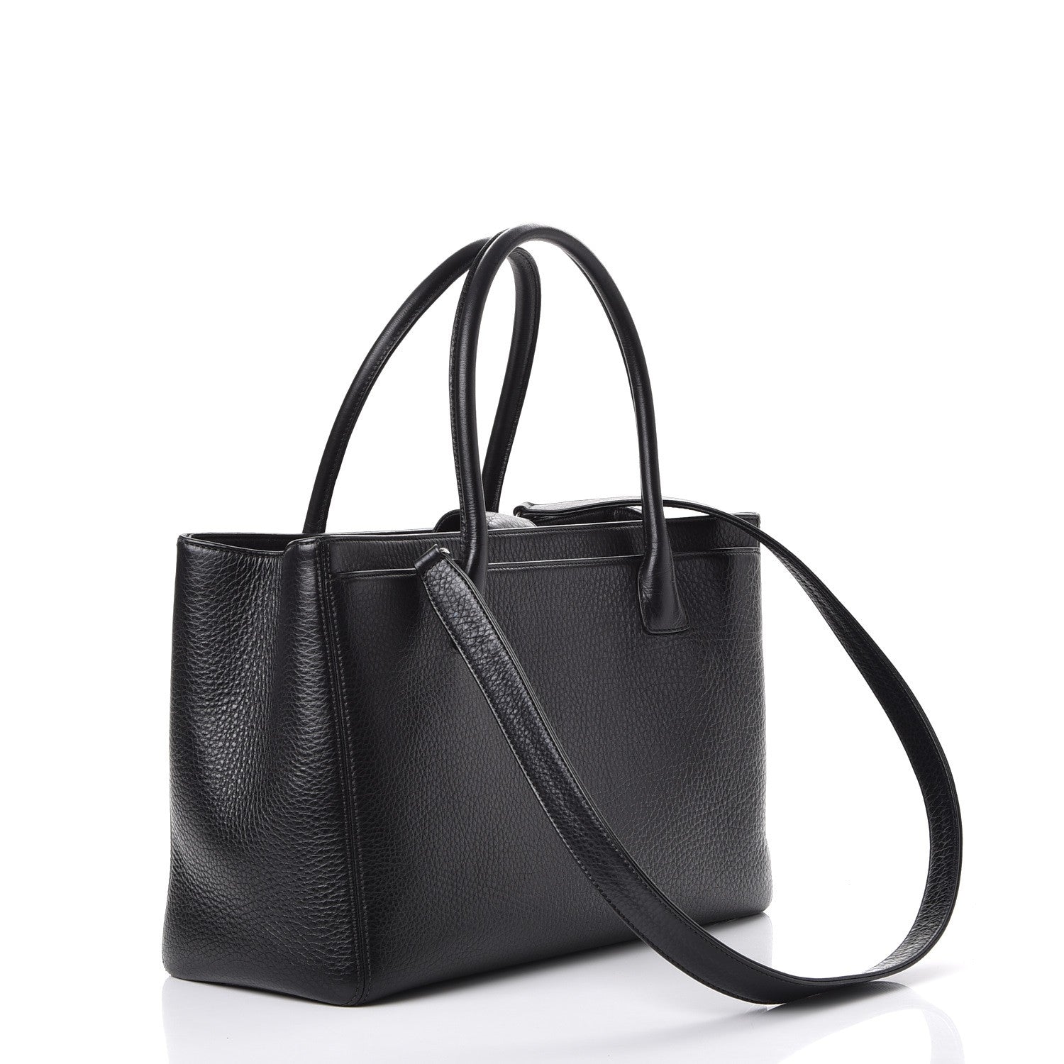 Chanel Calfskin Cerf Executive Shopper Tote Black 3 of 16