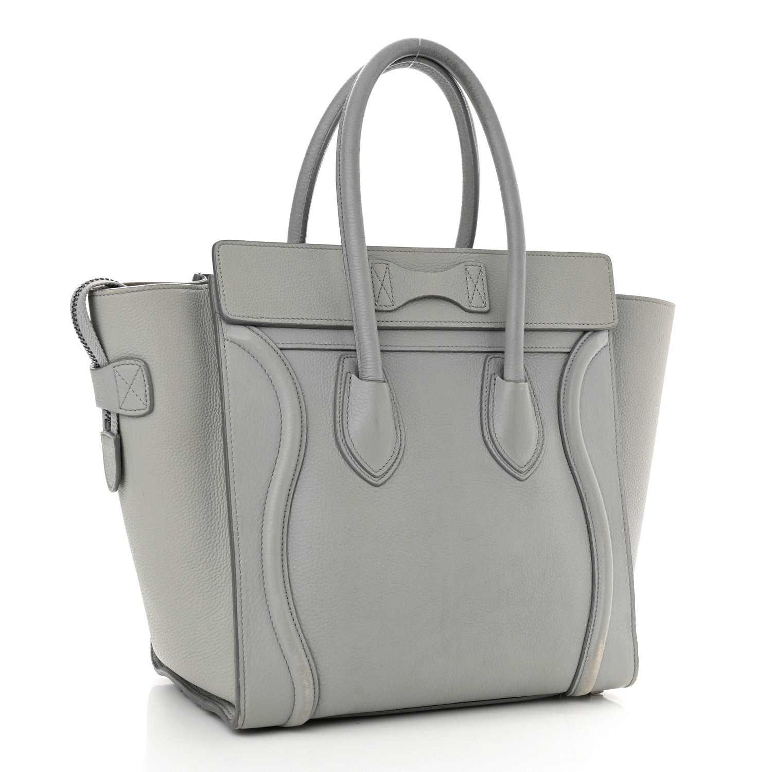 Celine Drummed Calfskin Micro Luggage Sky 3 of 16