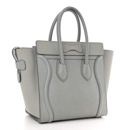 Celine Drummed Calfskin Micro Luggage Sky 3 of 16