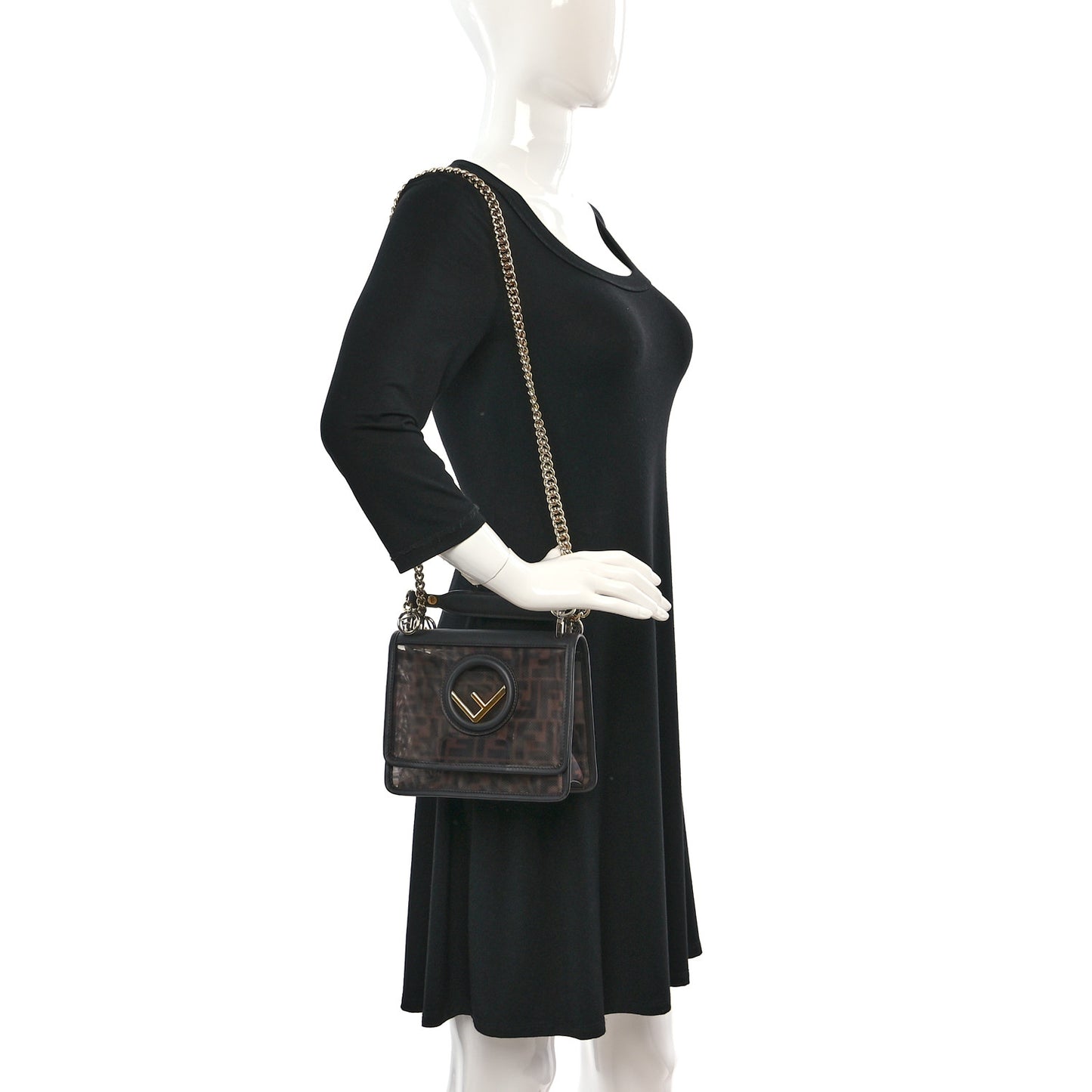 Calfskin Greca Goddess Wallet On Chain Baby Violet