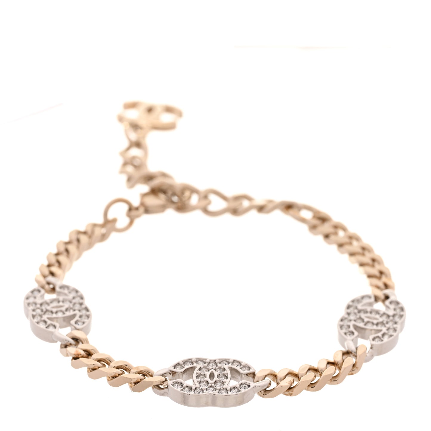 Crystal CC Chain Bracelet Gold Silver