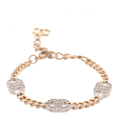Chanel Crystal CC Chain Bracelet Gold Silver 1 of 6
