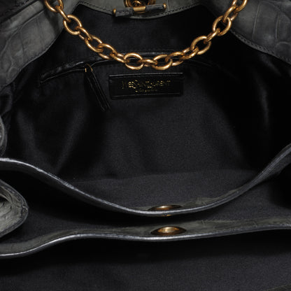 Saint Laurent Crocodile Embossed Nubuck Catwalk Bag Grey 5 of 7
