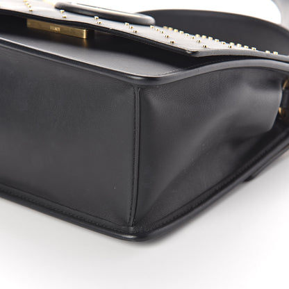 Fendi Vitello Liberty F is Studded Kan I Shoulder Bag Black Gold 9 of 9