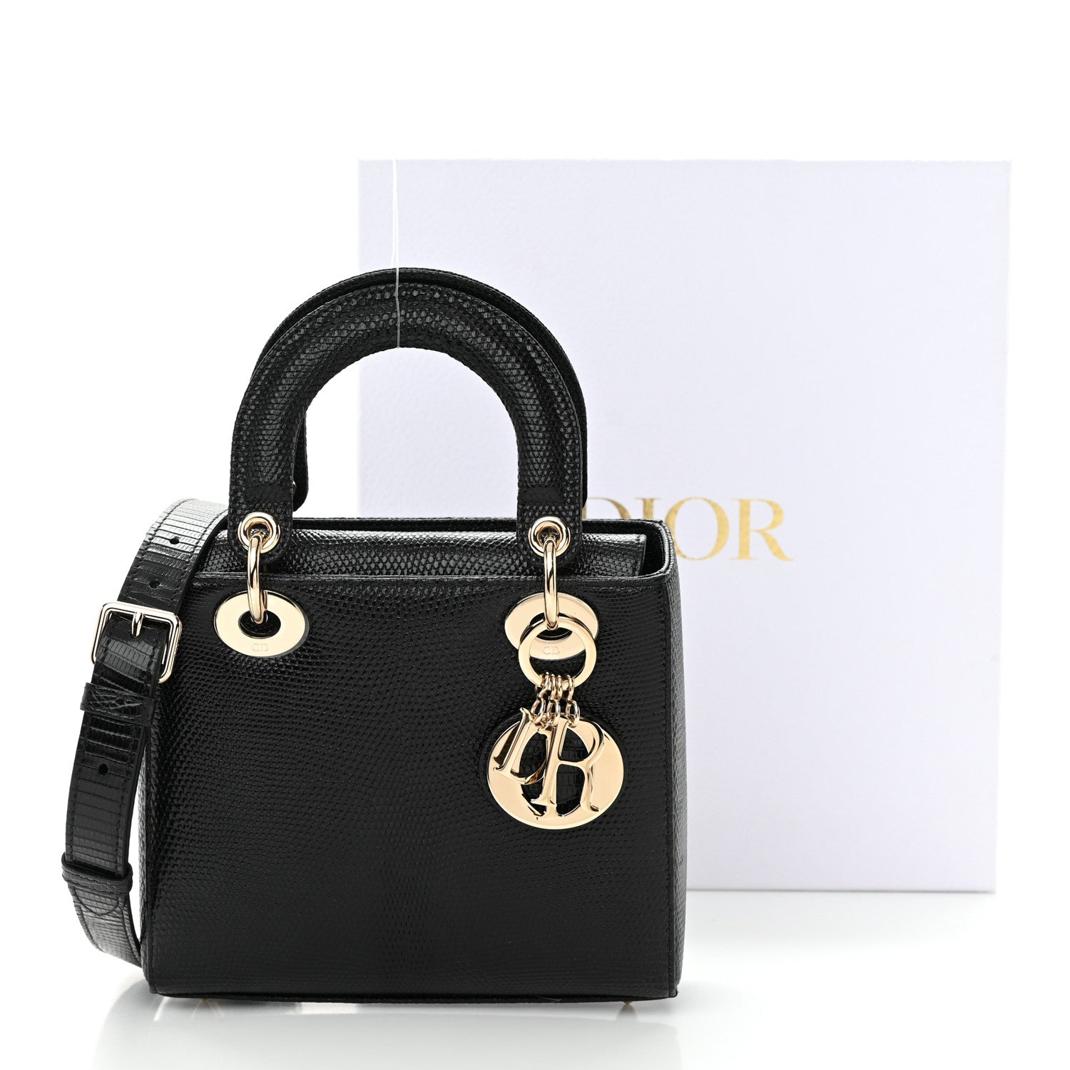 Christian Dior Lizard Small Lady Dior Black 14 of 14