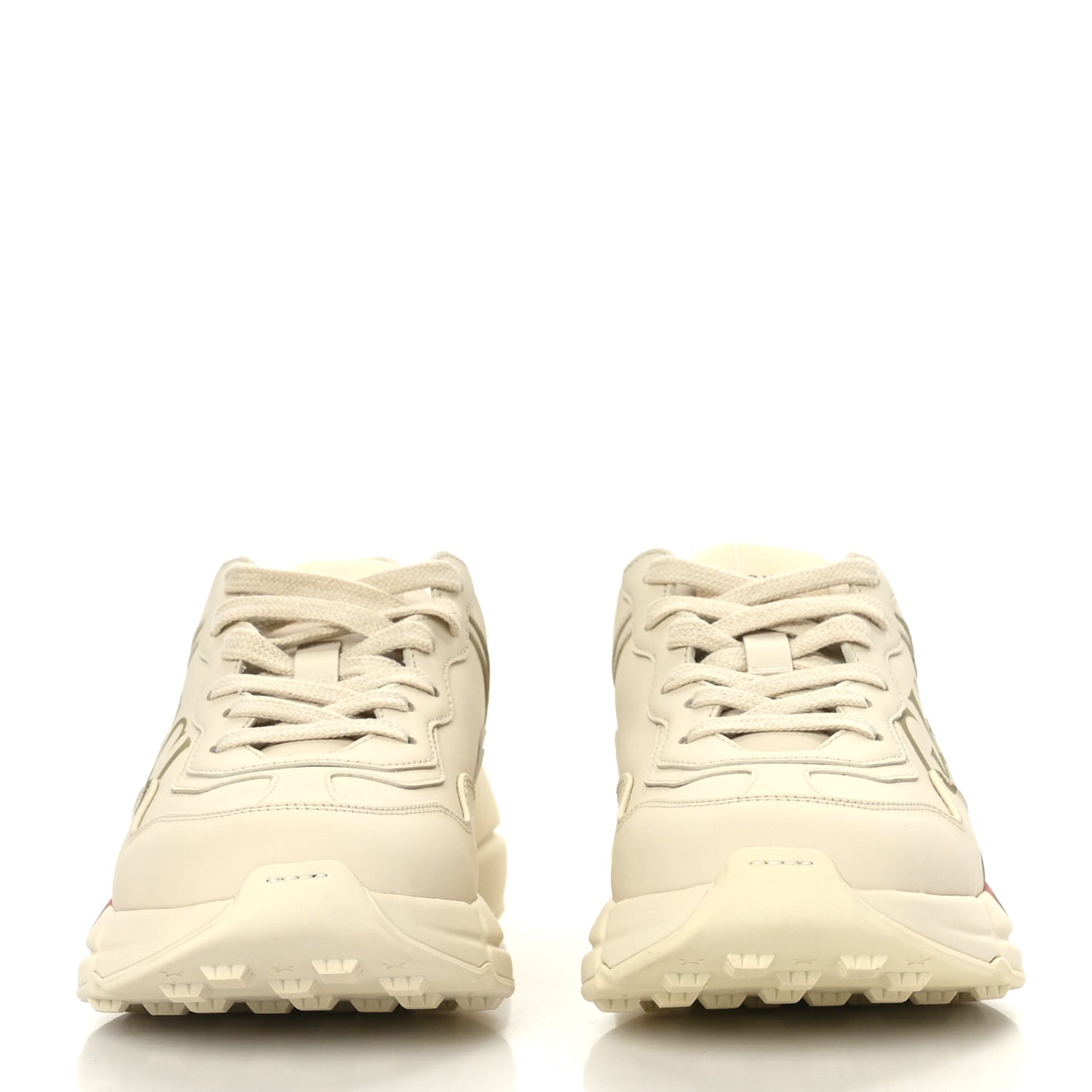 Calfskin Logo Womens Rhyton Sneakers 37.5 Ivory