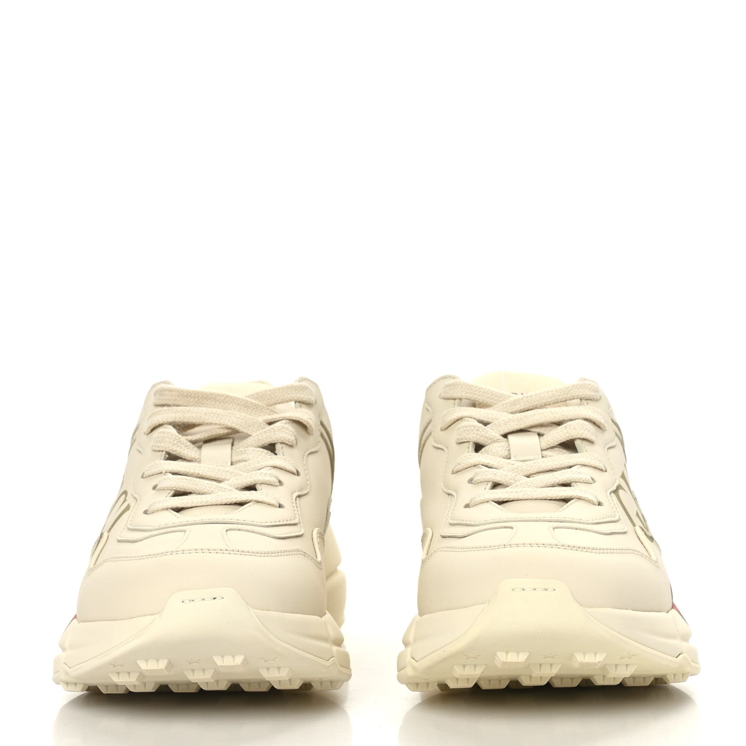 Gucci Calfskin Logo Womens Rhyton Sneakers 37.5 Ivory 2 of 7