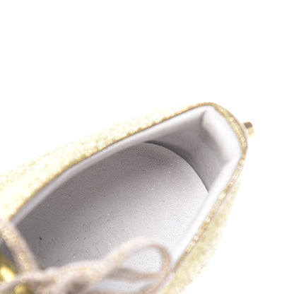 Gucci Metallic Calfskin Studded Mens Bambi Web GG Sneakers 7.5 Gold 9 of 13