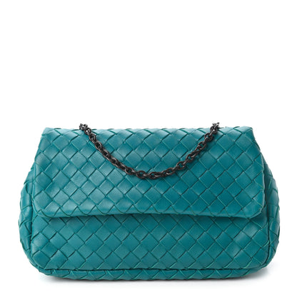 Bottega Veneta Nappa Intrecciato Mini Chain Messenger Aqua 1 of 10