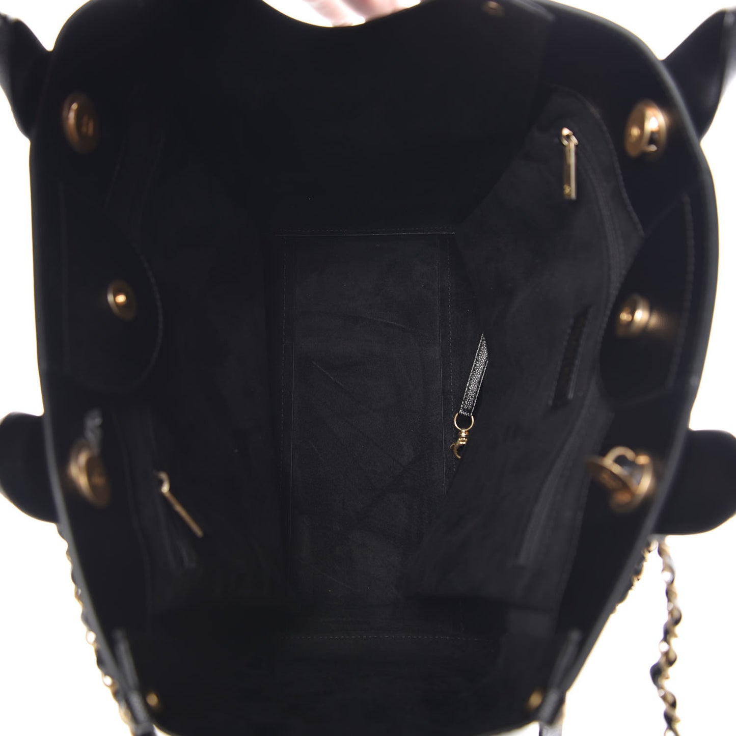 Caviar Small Studded Deauville Tote Black