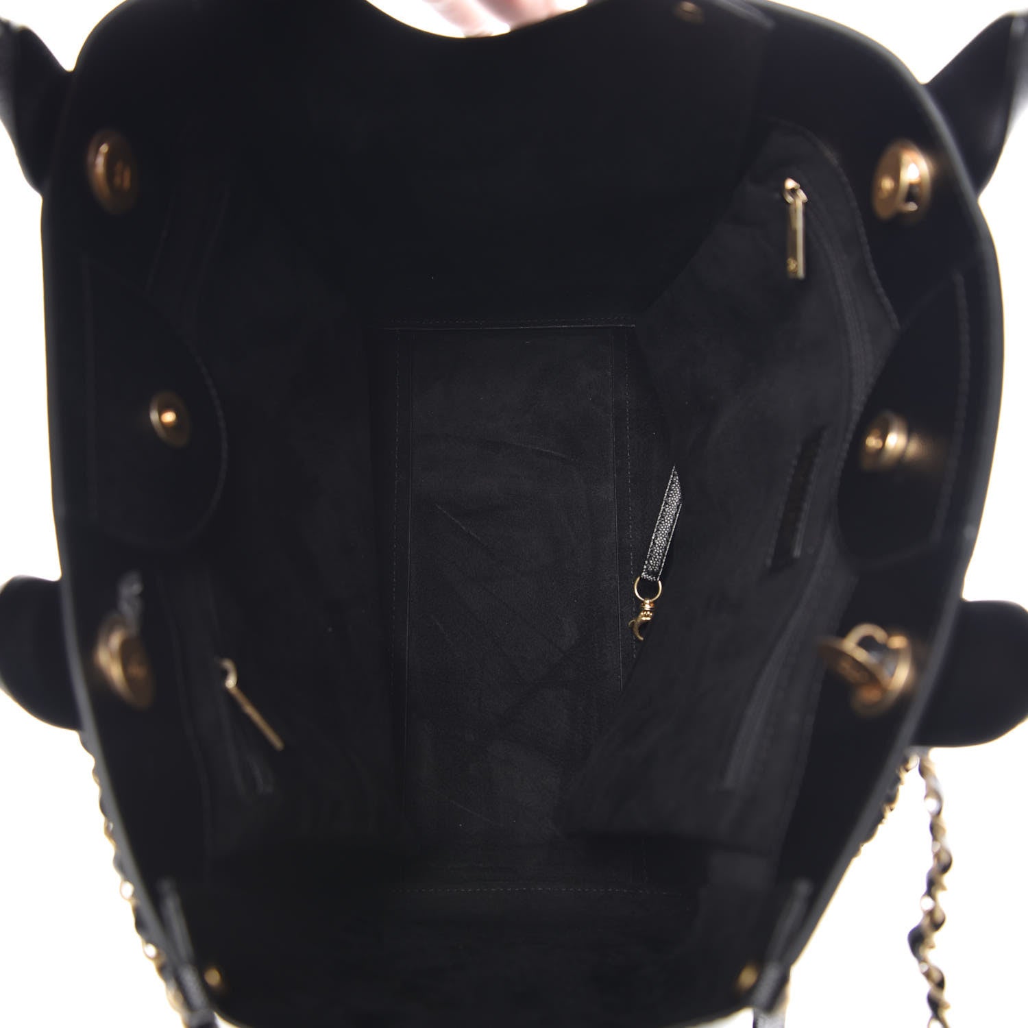 Chanel Caviar Small Studded Deauville Tote Black 6 of 11