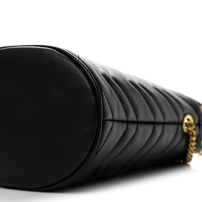 Gucci Calfskin Matelasse Mini GG Marmont 2.0 Bucket Bag Black 10 of 11