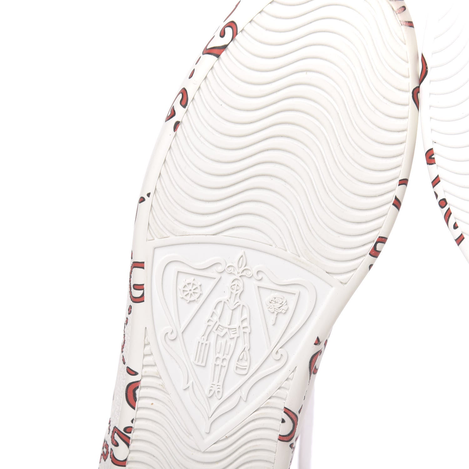 Gucci Calfskin GucciGhost Print Womens Ace Sneakers 38.5 White Hibiscus Red 7 of 14