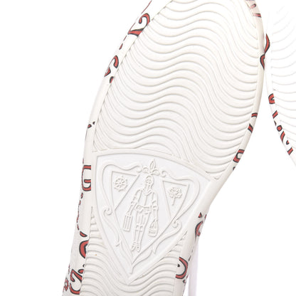 Gucci Calfskin GucciGhost Print Womens Ace Sneakers 38.5 White Hibiscus Red 7 of 14