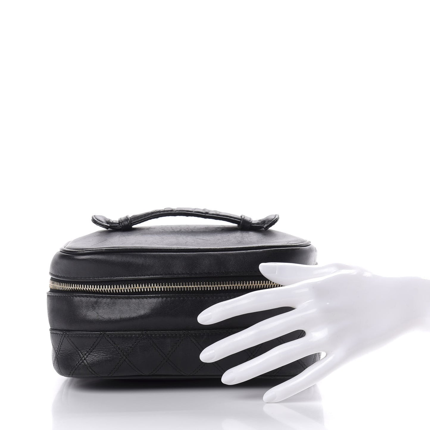 Lambskin Vanity Cosmetic Case Black