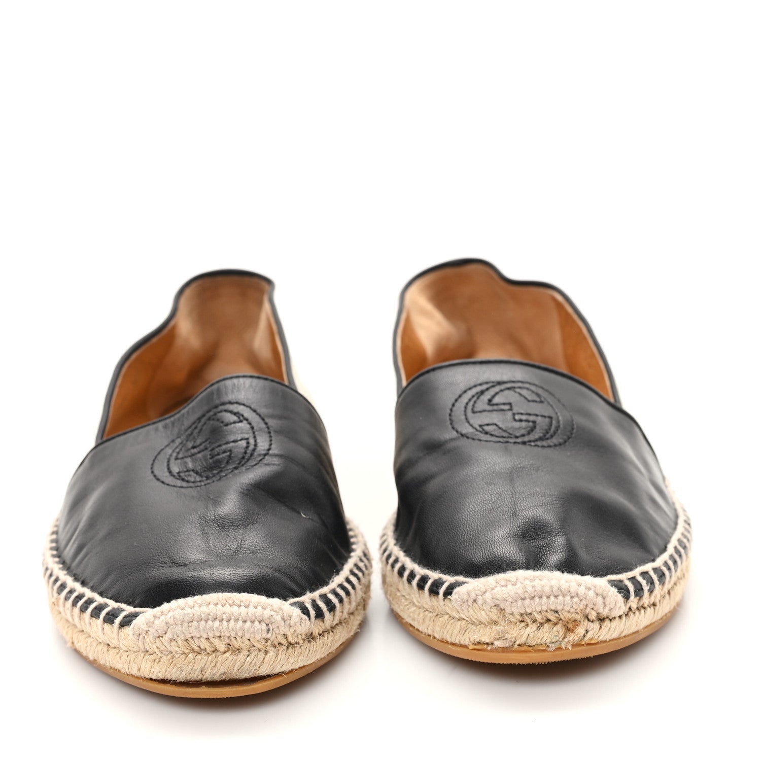 Gucci Nappa Canvas Espadrilles 35 Natural Black 3 of 11