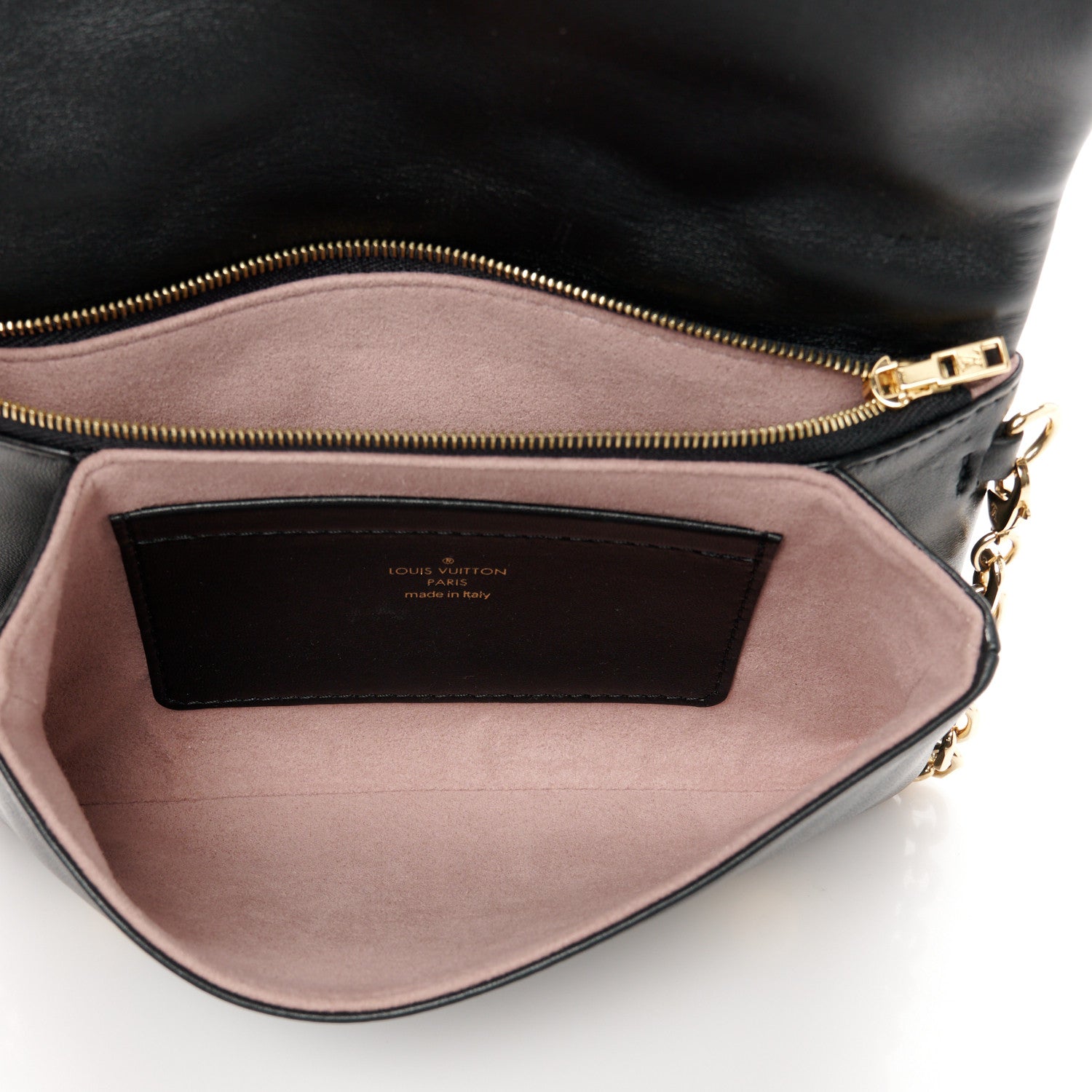 Louis Vuitton Lambskin Embossed Monogram Pochette Coussin Black 5 of 9