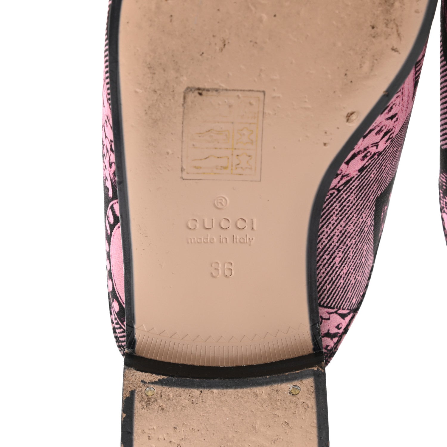 Gucci Silk Satin Saint Romain Womens Princetown Slippers 36 Pink Black 6 of 8