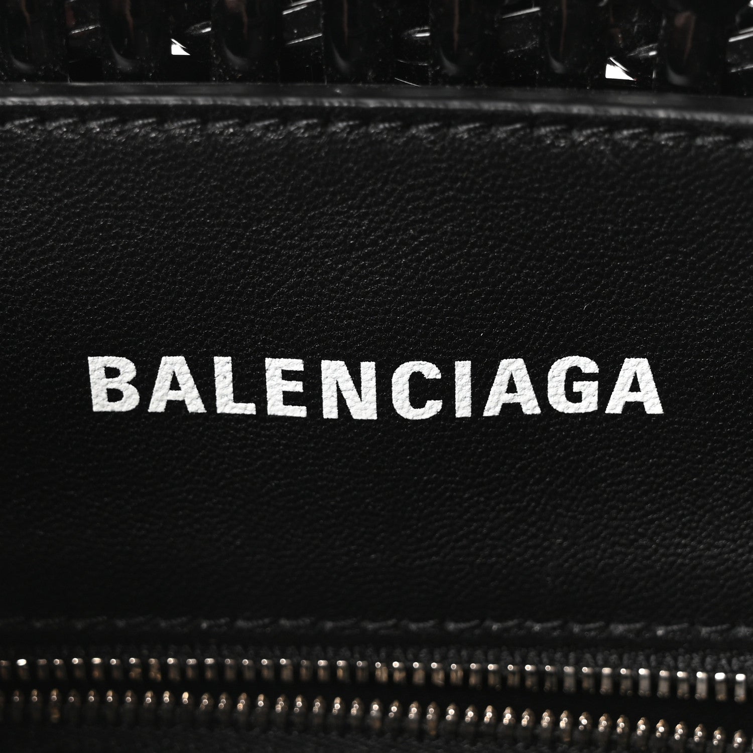 Balenciaga Varnished Faux Calfskin Braided XS Bistro Basket Black 6 of 9
