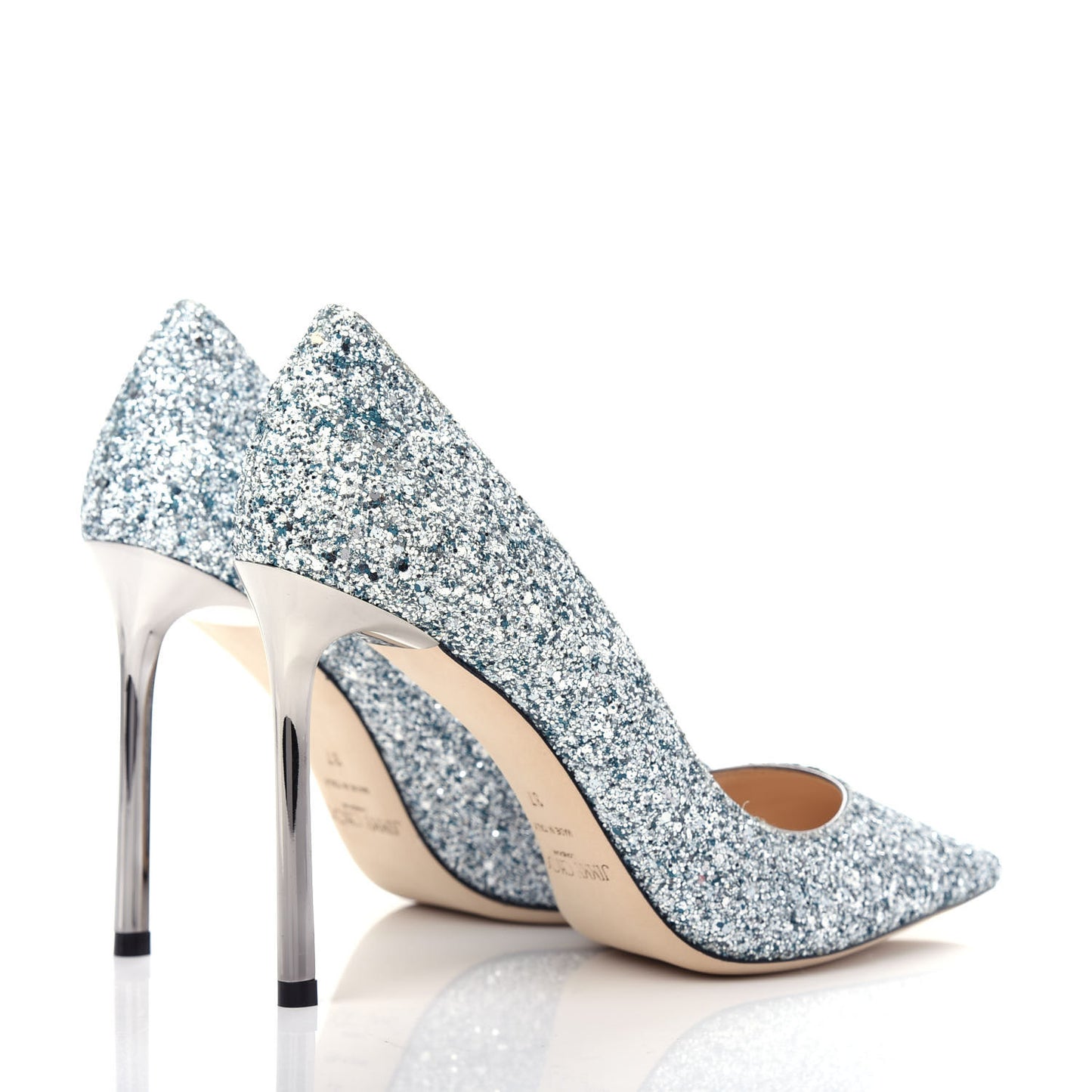 Denim Glitter Romy 100 Pumps 37 Silver Blue