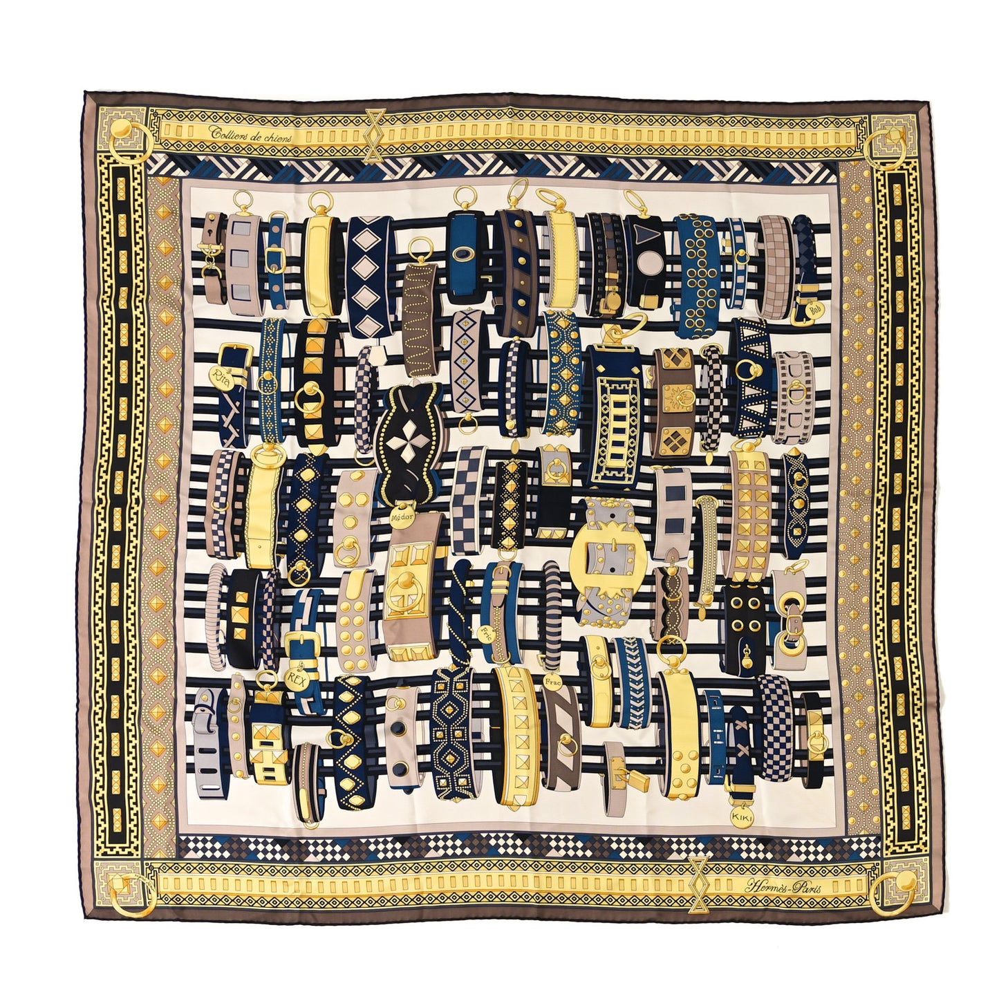 Silk Colliers de Chiens Scarf 90 Jaune