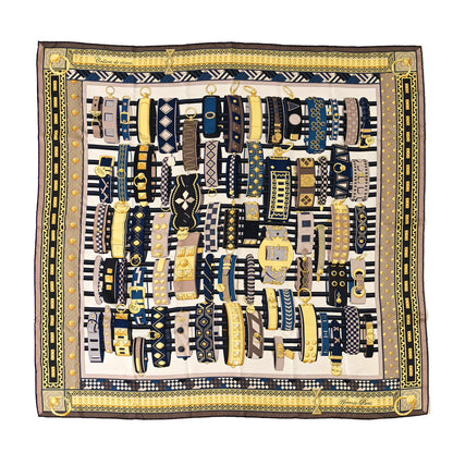 Hermes Silk Colliers de Chiens Scarf 90 Jaune 1 of 5
