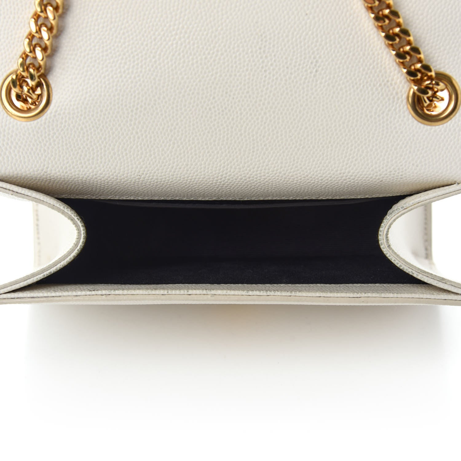Saint Laurent Grain De Poudre Small Monogram Kate Satchel Blanc Vintage 5 of 13
