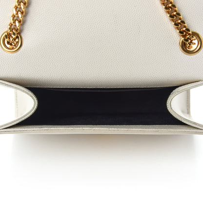 Saint Laurent Grain De Poudre Small Monogram Kate Satchel Blanc Vintage 5 of 13