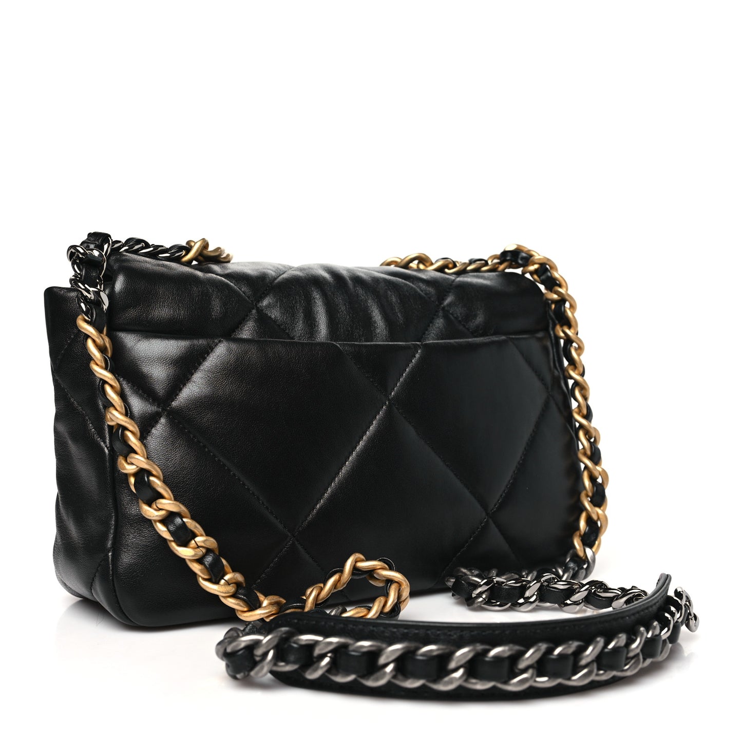 Lambskin Quilted Medium Chanel 19 Flap Black