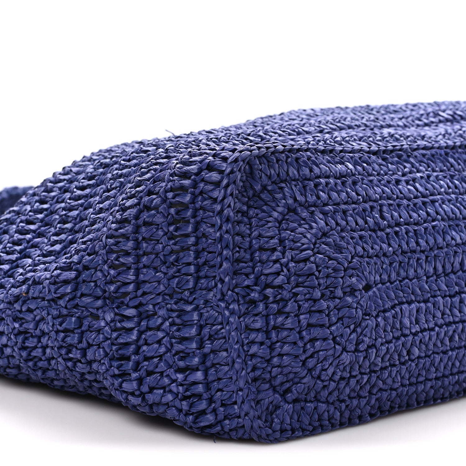 Saint Laurent Raffia Rive Gauche Tote Blue 9 of 12