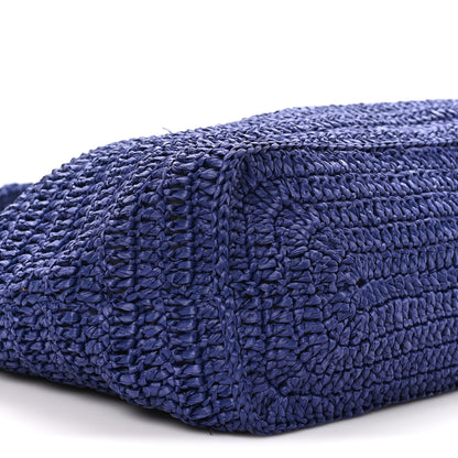 Saint Laurent Raffia Rive Gauche Tote Blue 9 of 12
