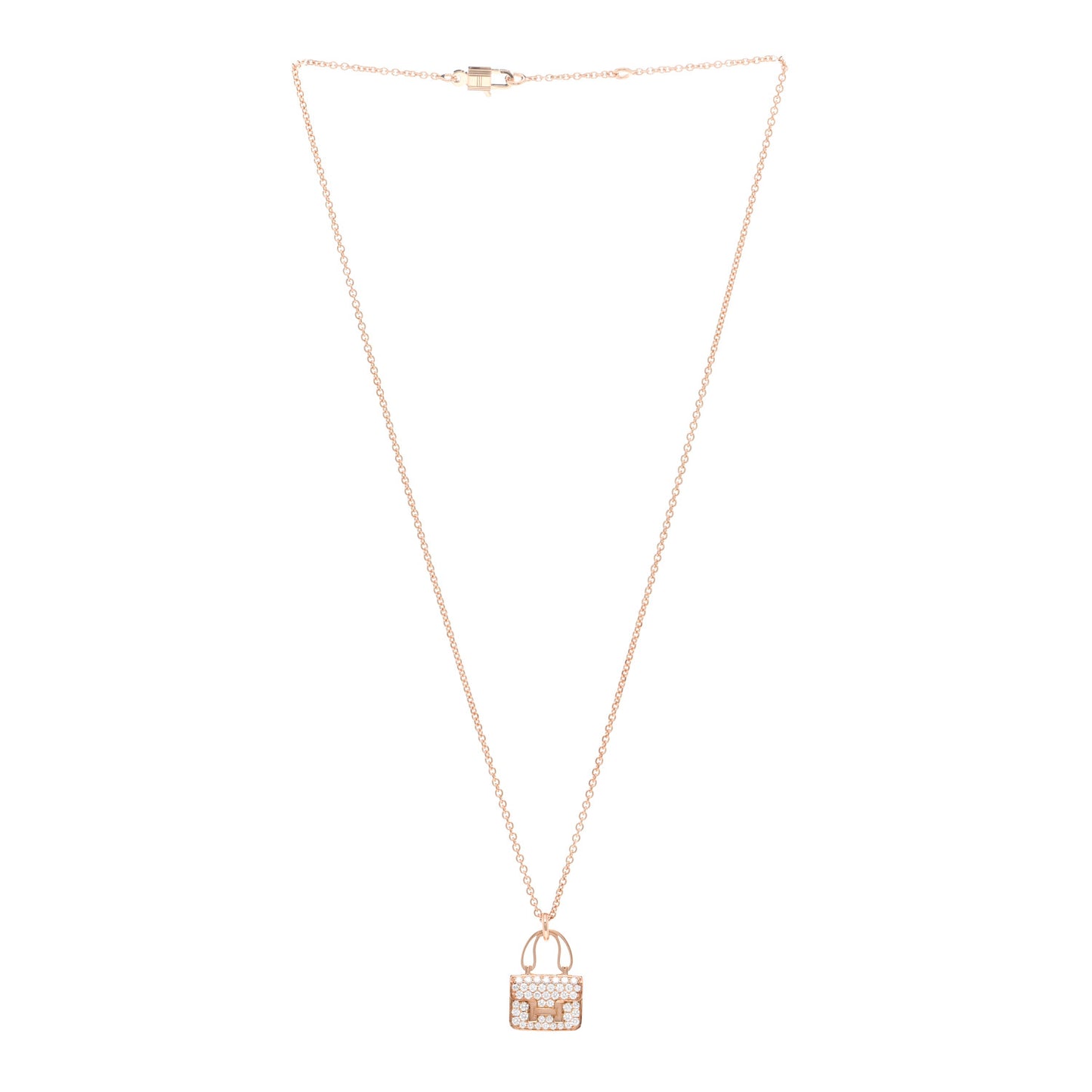 18K Rose Gold Diamond Constance Amulettes Pendant Necklace