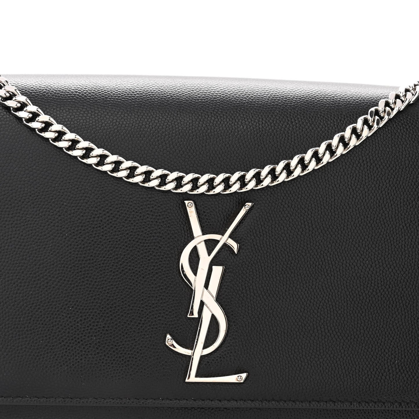Grain De Poudre Medium Classic Monogram Kate Satchel Black