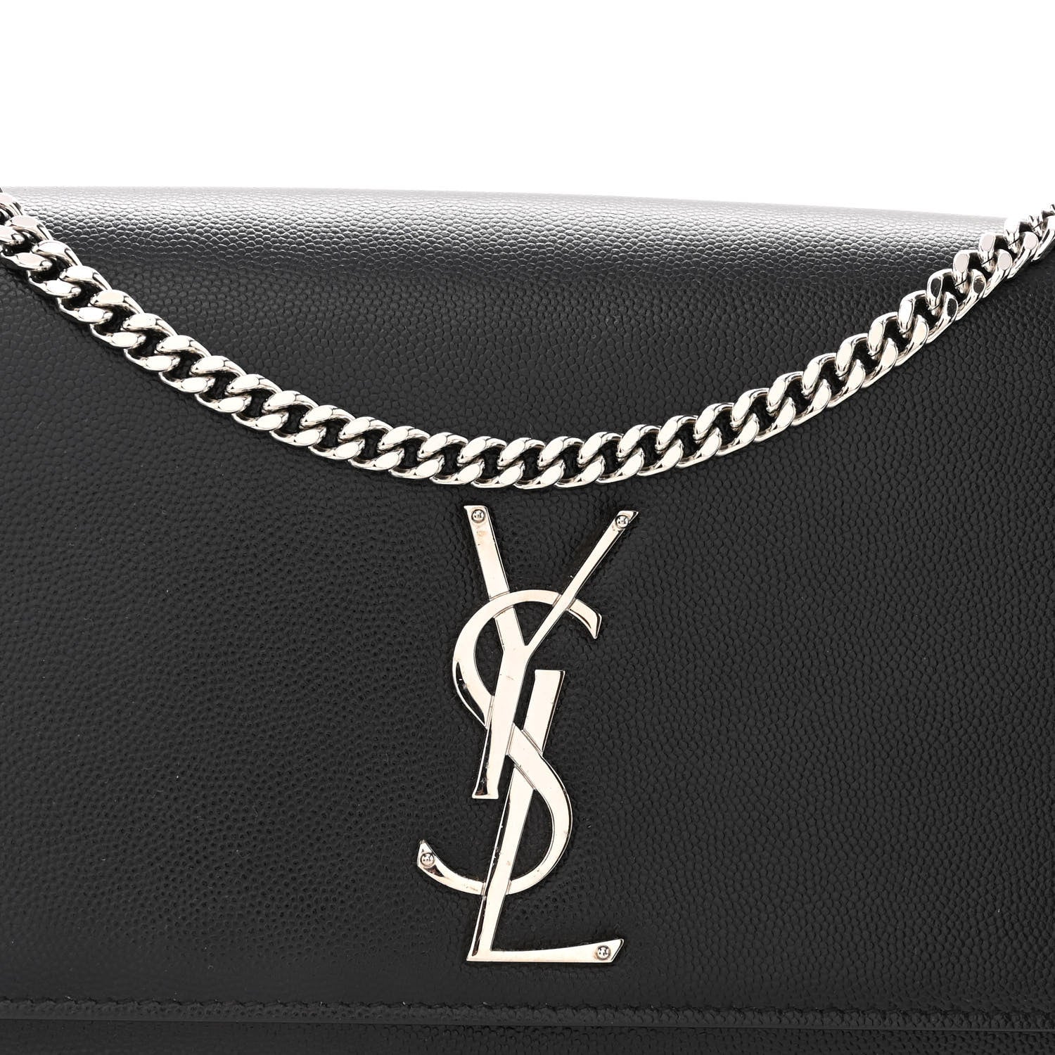 Saint Laurent Grain De Poudre Medium Classic Monogram Kate Satchel Black 7 of 9