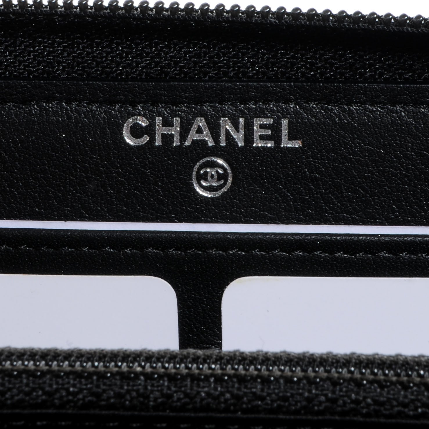 Chanel Patent Camellia Embossed Large Gusset Zip Wallet Black 8 of 9