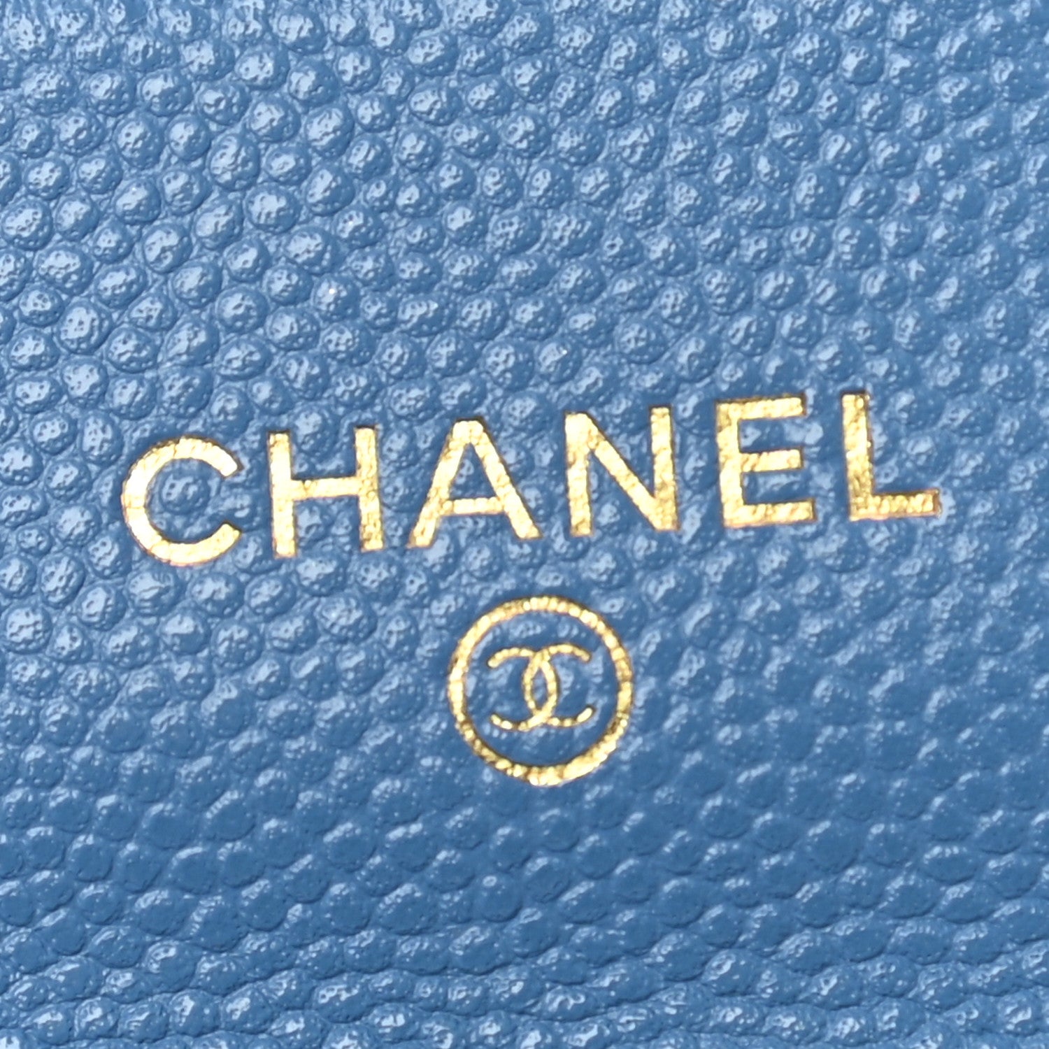 Chanel Caviar Quilted Flap Card Holder Chain Wristlet Blue 5 of 6