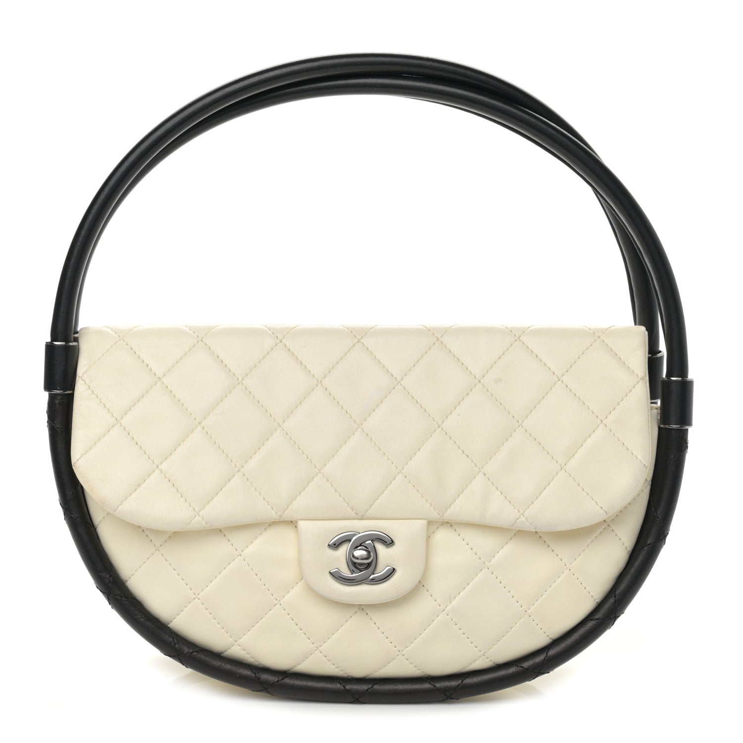 Chanel Lambskin Quilted Small Hula Hoop Flap Ivory 1 of 14