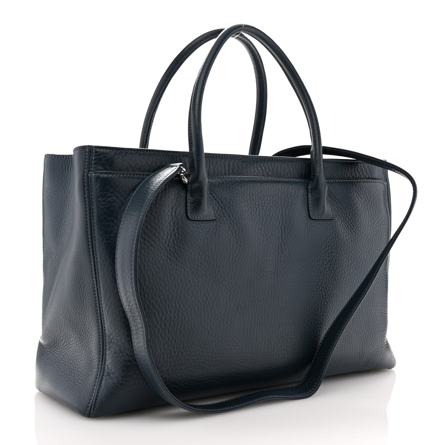 Chanel Deerskin Cerf Executive Shopper Tote Dark Blue 4 of 13