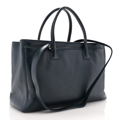 Chanel Deerskin Cerf Executive Shopper Tote Dark Blue 4 of 13