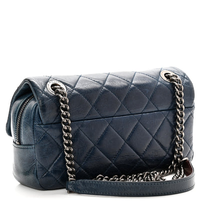 Chanel Glazed Calfskin Quilted Small Duo Color Flap Blue 3 of 12