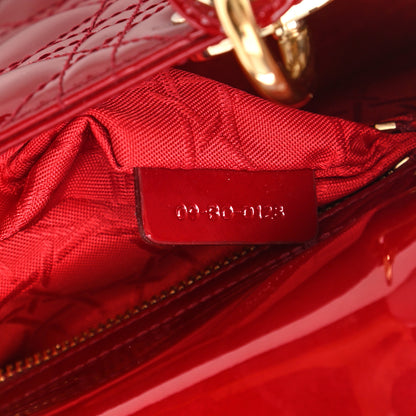 Christian Dior Patent Cannage Mini Lady Dior Red 7 of 8