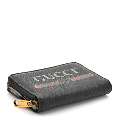 Gucci Calfskin Logo Zip Around Card Case Black 4 of 7