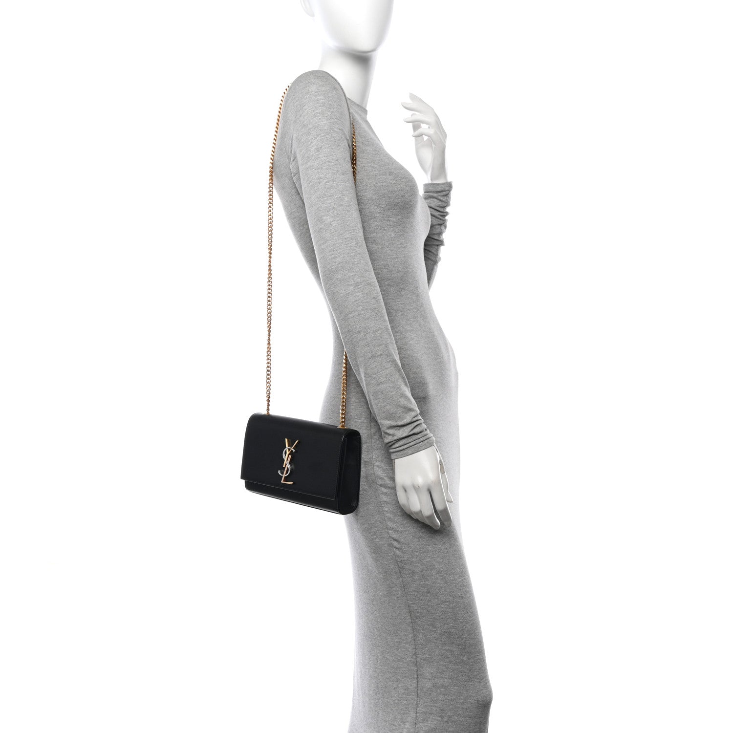 Saint Laurent Calfskin Small Monogram Kate Satchel Black 2 of 10