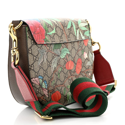Gucci GG Supreme Monogram Tian Web Medium Padlock Messenger Shoulder Bag Beige Multicolor New Acero 3 of 12