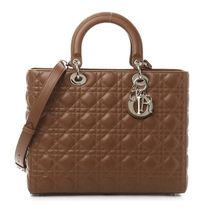 Christian Dior Lambskin Cannage Large Lady Dior Tan 1 of 15