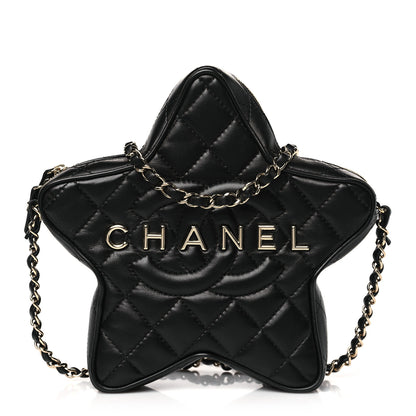 Chanel Lambskin Quilted Walk of Fame Star Bag Black 1 of 11