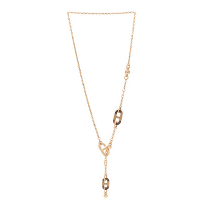 Hermes Lacquered Horn Permabrass Sur Mer Necklace Small Model Gold Black 3 of 7